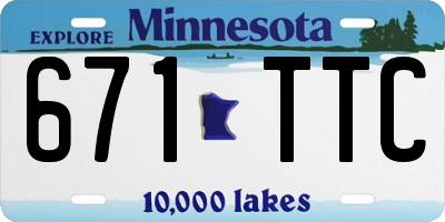MN license plate 671TTC