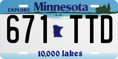 MN license plate 671TTD