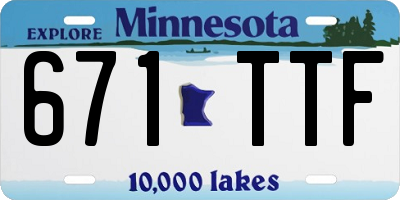 MN license plate 671TTF