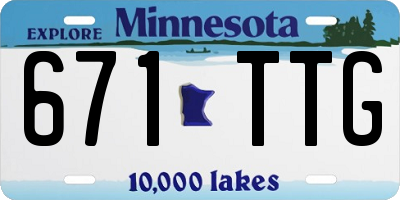 MN license plate 671TTG