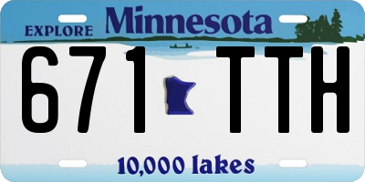 MN license plate 671TTH