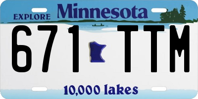 MN license plate 671TTM