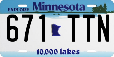 MN license plate 671TTN