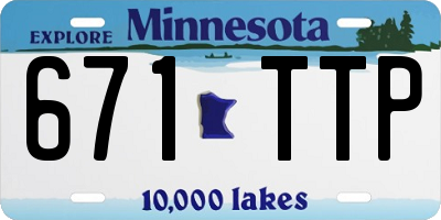 MN license plate 671TTP
