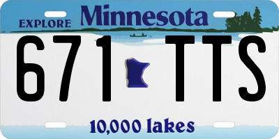 MN license plate 671TTS