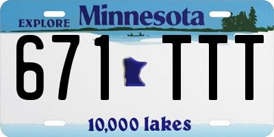 MN license plate 671TTT
