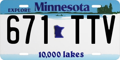 MN license plate 671TTV