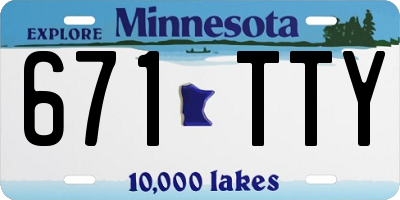 MN license plate 671TTY