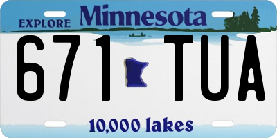 MN license plate 671TUA