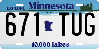 MN license plate 671TUG