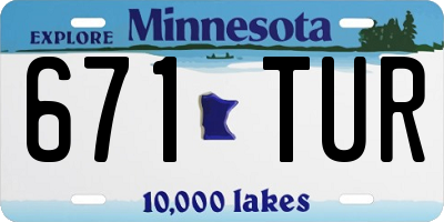 MN license plate 671TUR