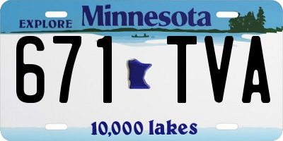 MN license plate 671TVA