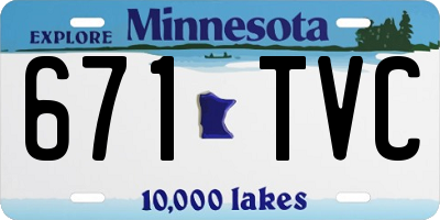 MN license plate 671TVC