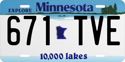 MN license plate 671TVE