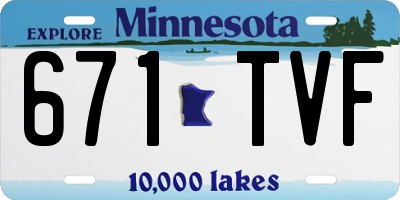 MN license plate 671TVF
