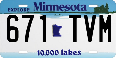 MN license plate 671TVM