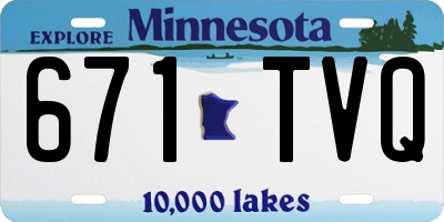 MN license plate 671TVQ