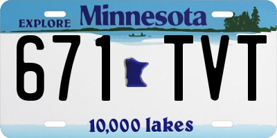 MN license plate 671TVT