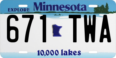 MN license plate 671TWA