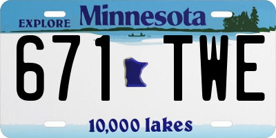 MN license plate 671TWE