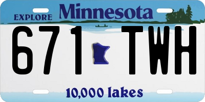 MN license plate 671TWH