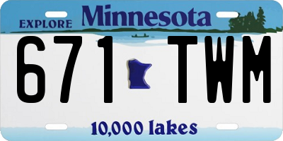 MN license plate 671TWM