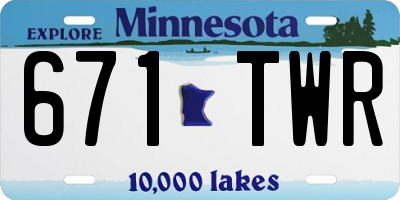 MN license plate 671TWR
