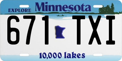 MN license plate 671TXI