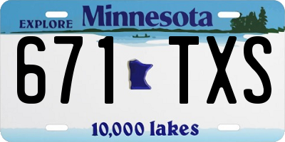 MN license plate 671TXS