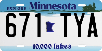 MN license plate 671TYA