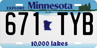 MN license plate 671TYB