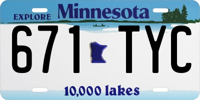 MN license plate 671TYC