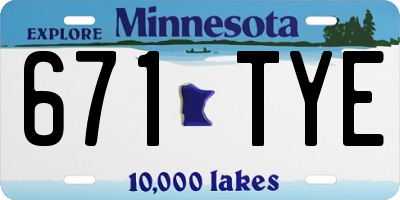 MN license plate 671TYE
