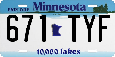 MN license plate 671TYF