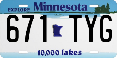 MN license plate 671TYG