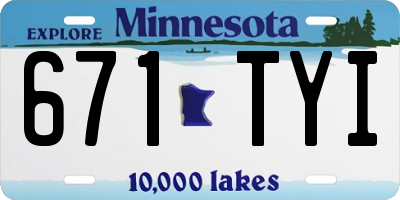 MN license plate 671TYI