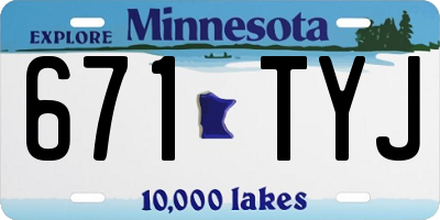 MN license plate 671TYJ