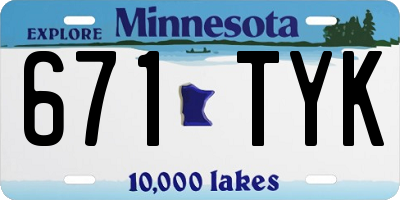 MN license plate 671TYK