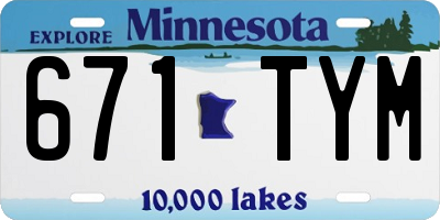 MN license plate 671TYM