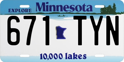 MN license plate 671TYN