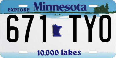 MN license plate 671TYO