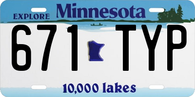 MN license plate 671TYP
