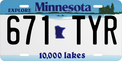 MN license plate 671TYR