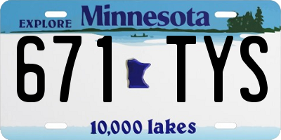 MN license plate 671TYS