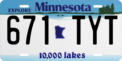 MN license plate 671TYT