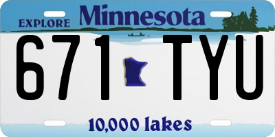 MN license plate 671TYU