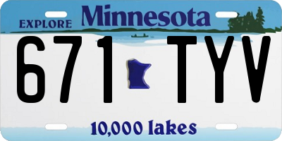 MN license plate 671TYV