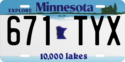 MN license plate 671TYX