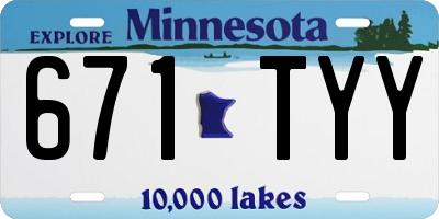MN license plate 671TYY