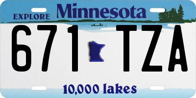 MN license plate 671TZA